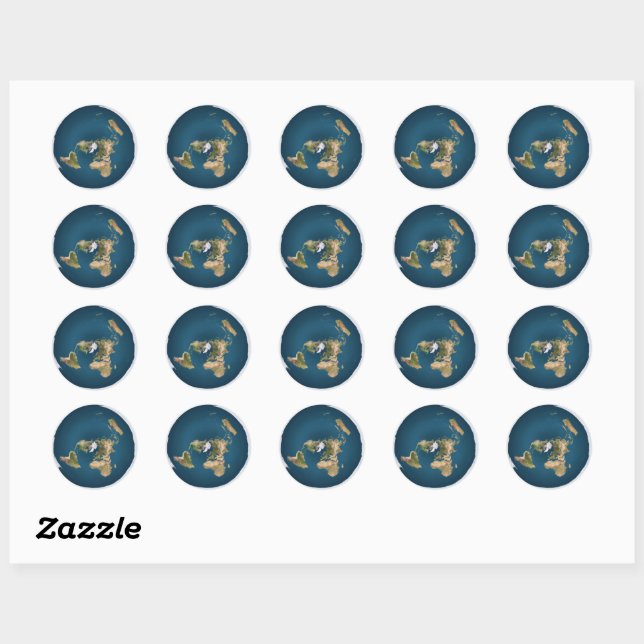 Flat Earth Azimuthal Projection Map Sticker (Sheet)