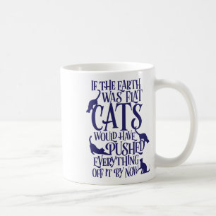 Flat Earth Cat Theory Graphic Funny Earth Day Coffee Mug