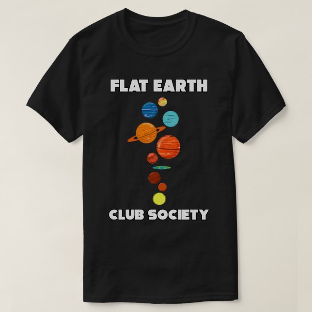Flat Earth Club Society Flat Earthers World Map T-Shirt (Design Front)