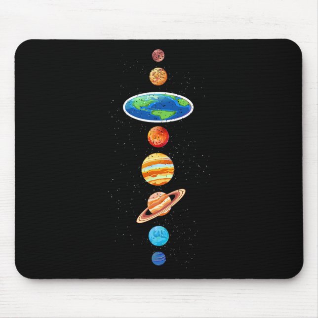 Flat Earth Conspiracy - Solar System Planets - Fla Mouse Pad (Front)