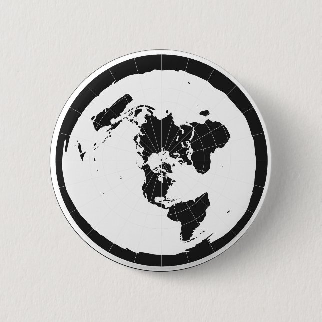 Flat Earth Design 6 Cm Round Badge (Front)