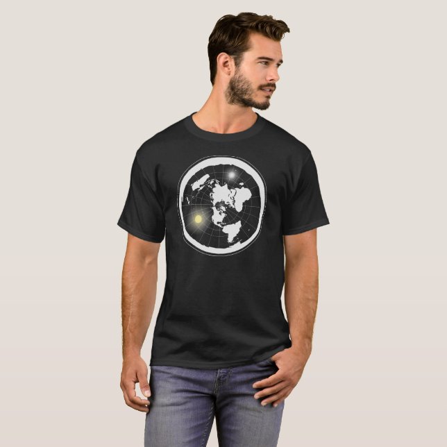 Flat Earth Design T-Shirt (Front Full)
