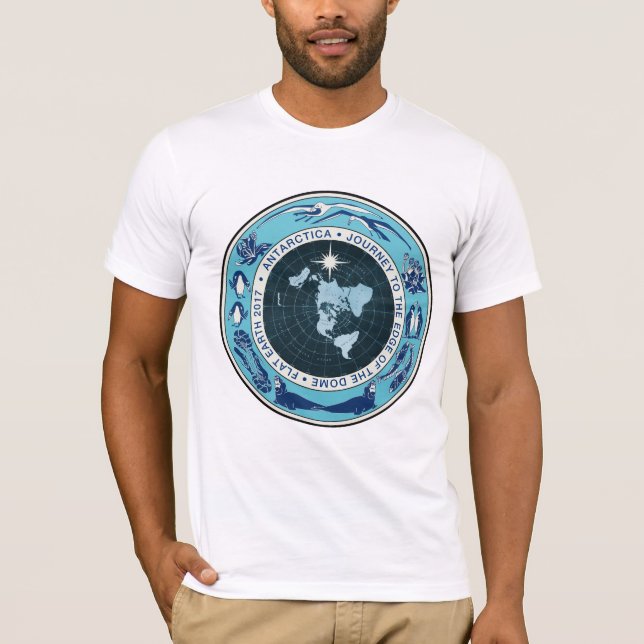 Flat Earth Designs - Antarctica Dome Journey T-Shirt (Front)
