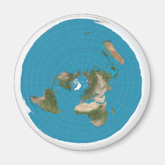 Flat Earth Fridge Magnet (Front)