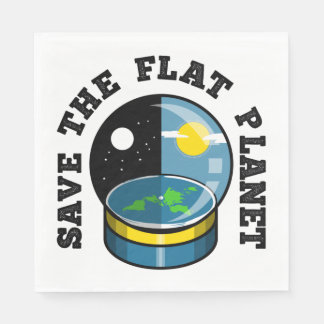 Flat earth in snow globe napkin