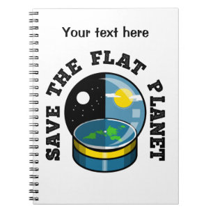Flat earth in snow globe notebook