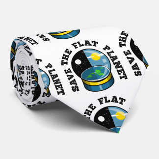 Flat earth in snow globe tie
