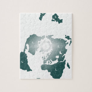 Flat Earth Map, Azimuthal Equidistant Map Zetetic Jigsaw Puzzle