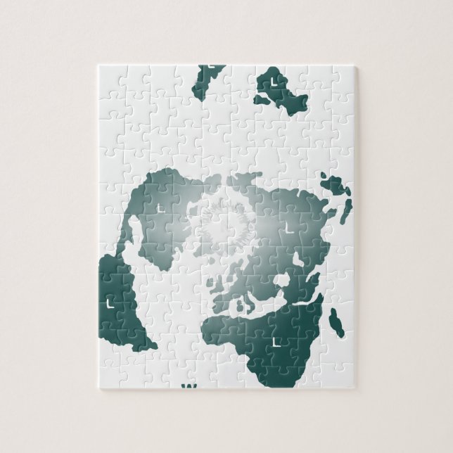 Flat Earth Map, Azimuthal Equidistant Map Zetetic Jigsaw Puzzle (Vertical)