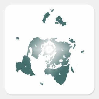 Flat Earth Map, Azimuthal Equidistant Map Zetetic Square Sticker