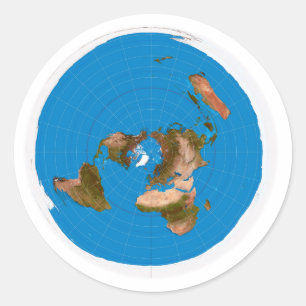 Flat Earth Map - Azimuthal Equidistant Projection Classic Round Sticker