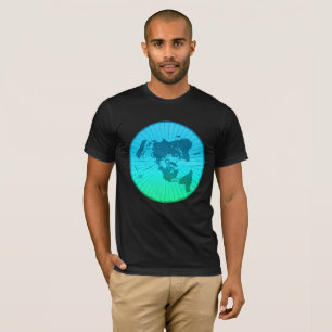 Flat Earth Map - Azimuthal Equidistant Projection T-Shirt