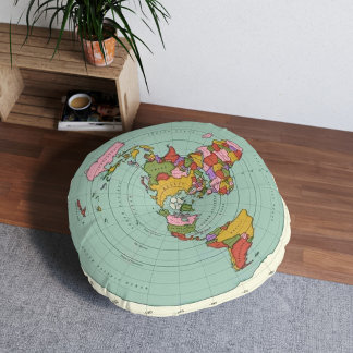 Flat earth map cushions - unique decorative