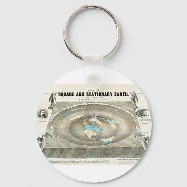 Flat Earth Map Key Ring (Front)