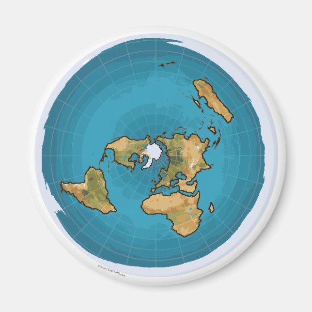 Flat Earth Map Magnet (Front)