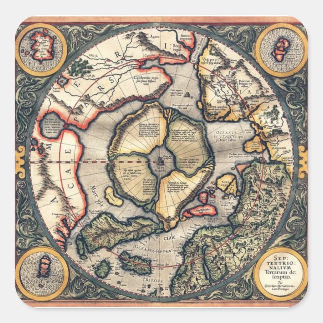 flat earth map magnetic bumper stickers (Front)