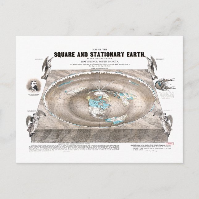 Flat Earth Map Postcard (Front)