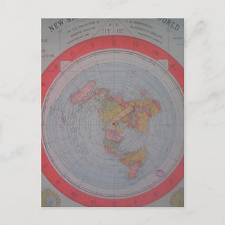 Flat Earth Map Postcard