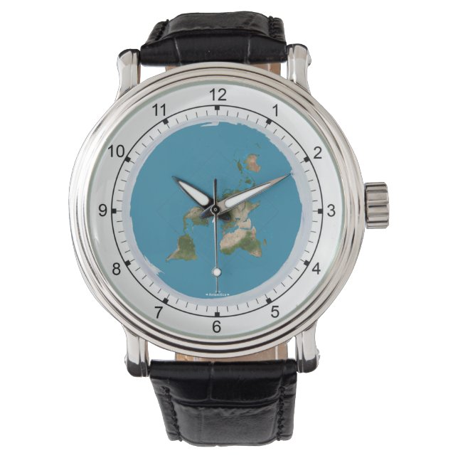 Flat Earth Map Wrist Watch (Front)
