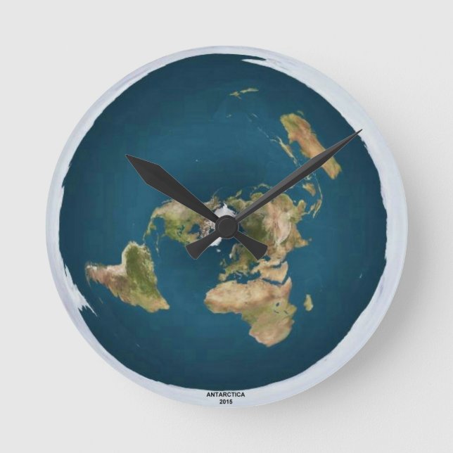 Flat Earth Medium Wall Clock (Front)