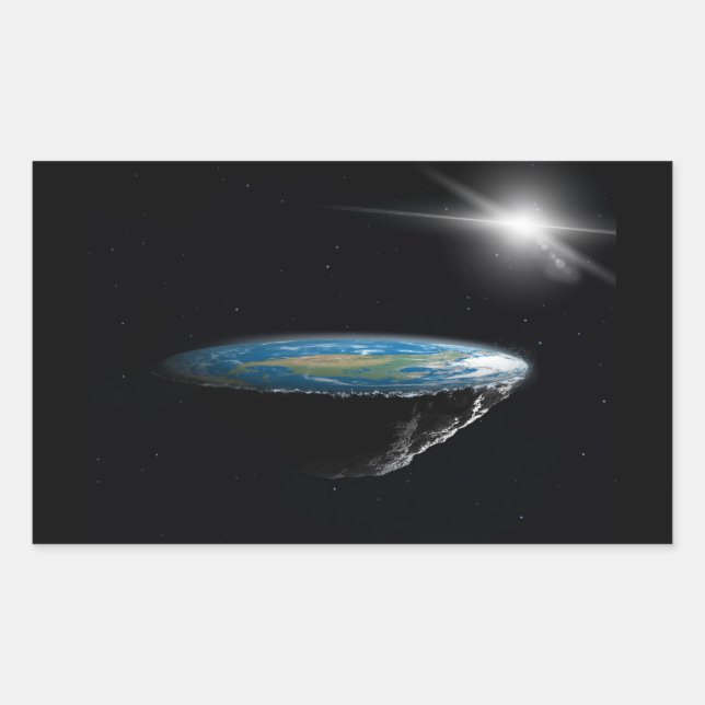 Flat Earth Model Rectangular Sticker (Front)