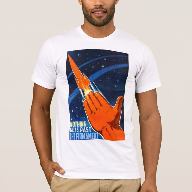 Flat Earth - Nothing Gets Past the Firmament T-Shirt (Front)