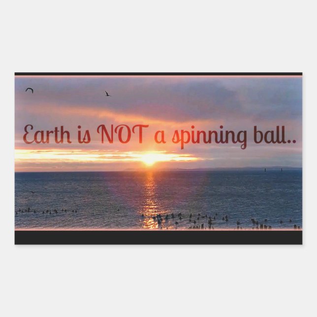 flat earth rectangular sticker (Front)