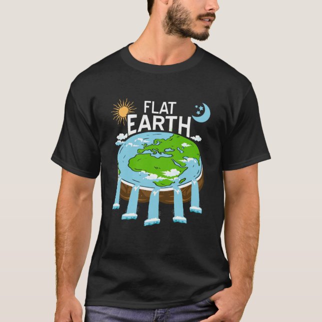 FLAT Earth Retro Flat Earther Designs Present T-Shirt (Front)