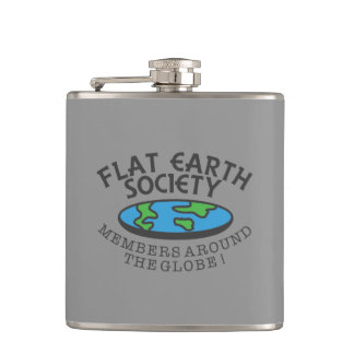 Flat Earth Society Members Around The Globe Hip Flask