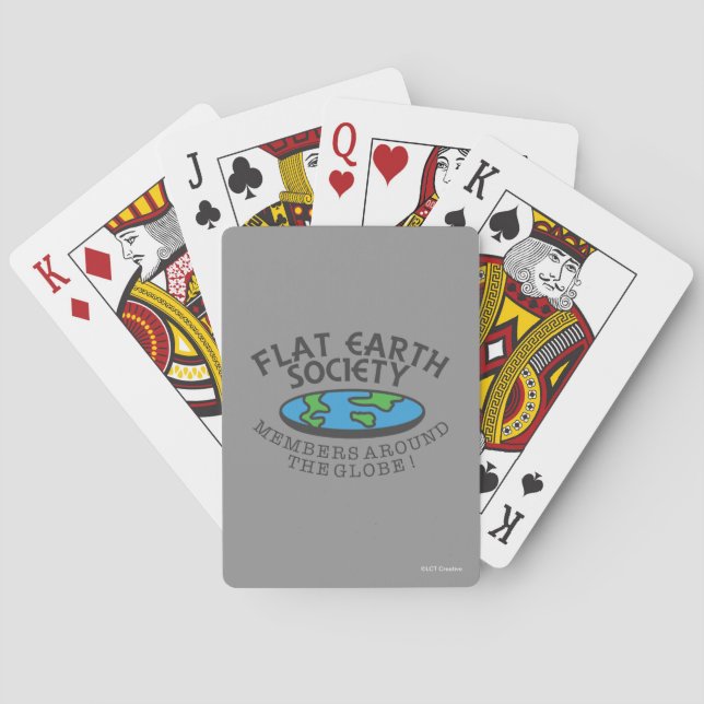 Flat Earth Society Members Around The Globe Playing Cards (Back)