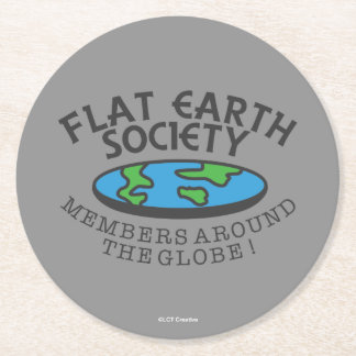 Flat Earth Society Members Around The Globe Round Paper Coaster