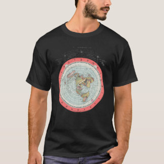 Flat Earth Society World Map T-Shirt