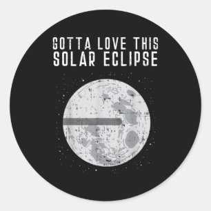 Flat Earth Solar Eclipse Moon Funny Consracy Theor Classic Round Sticker