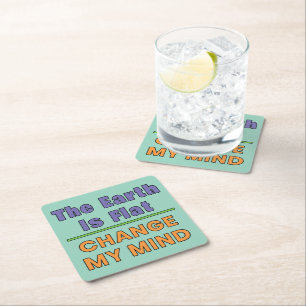 Flat Earth Square Paper Coaster