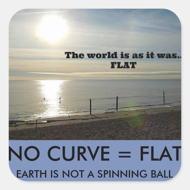 FLAT EARTH SQUARE STICKER (Front)