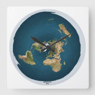 Flat Earth Square Wall Clock