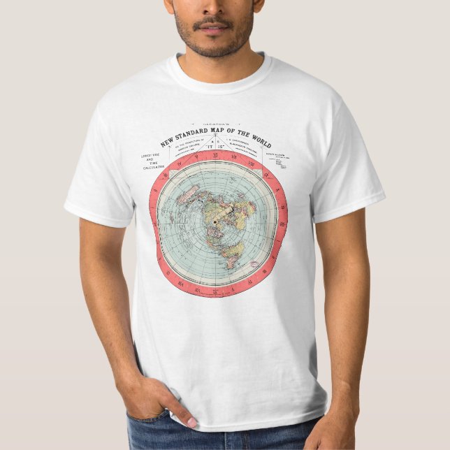 Flat Earth Theory World Map - Funny Conspiracy The T-Shirt (Front)