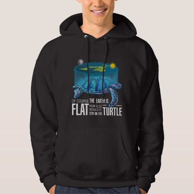 Flat Earth Turtle Hoodie (Front)