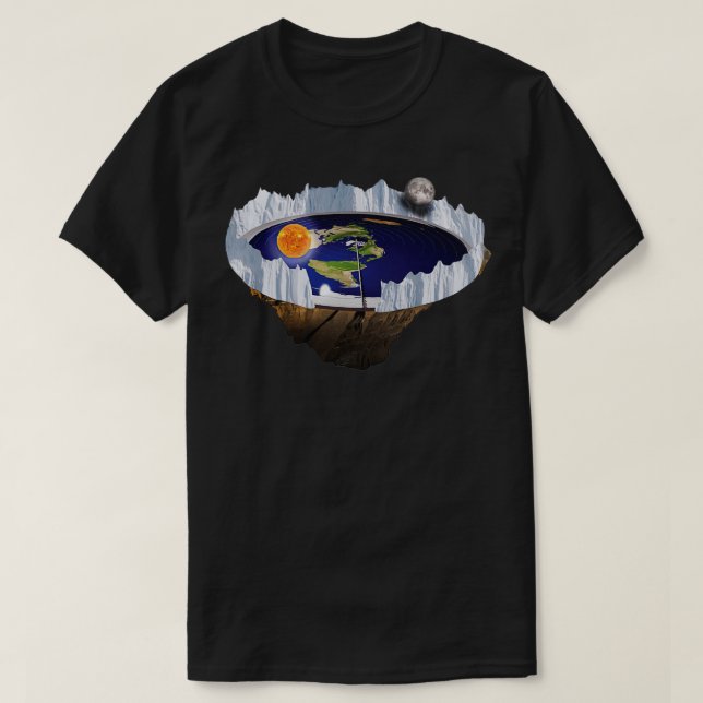 Flat Earth with Ice Wall T-Shirt (Design Front)