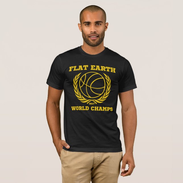 Flat Earth World Champs - BLACK GOLD EXCELLENT T-Shirt (Front Full)