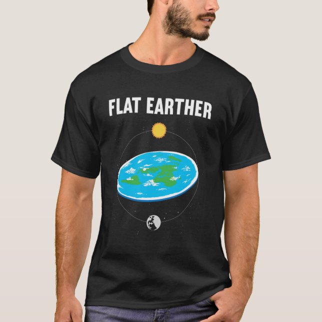 Flat Earther Flat Earth Map Conspiracy T-Shirt (Front)