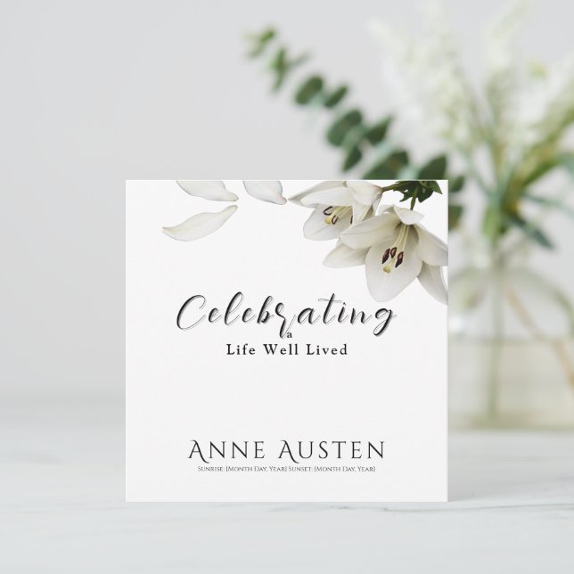 Flat Funeral Thank You Card - Editable  (Standing Front)