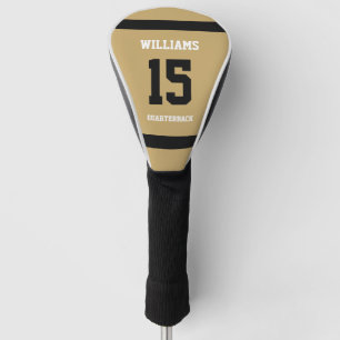 Flat Gold and Black Golf Head Cover