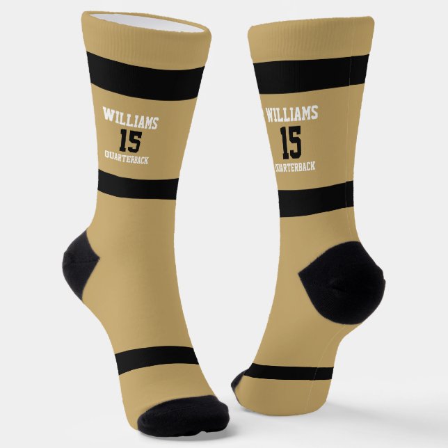 Flat Gold and Black Socks (Angled)