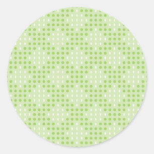 Flat Green Dots and Ovals Pattern Classic Round Sticker