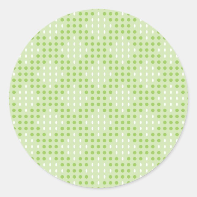 Flat Green Dots and Ovals Pattern Classic Round Sticker (Front)