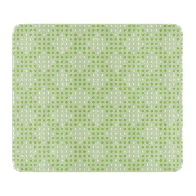 Flat Green Dots and Ovals Pattern Cutting Board (Front)