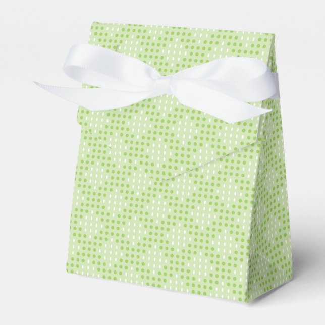 Flat Green Dots and Ovals Pattern Favour Box (Front Side)