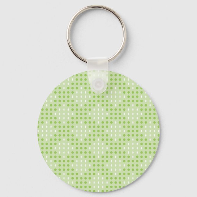 Flat Green Dots and Ovals Pattern Key Ring (Front)