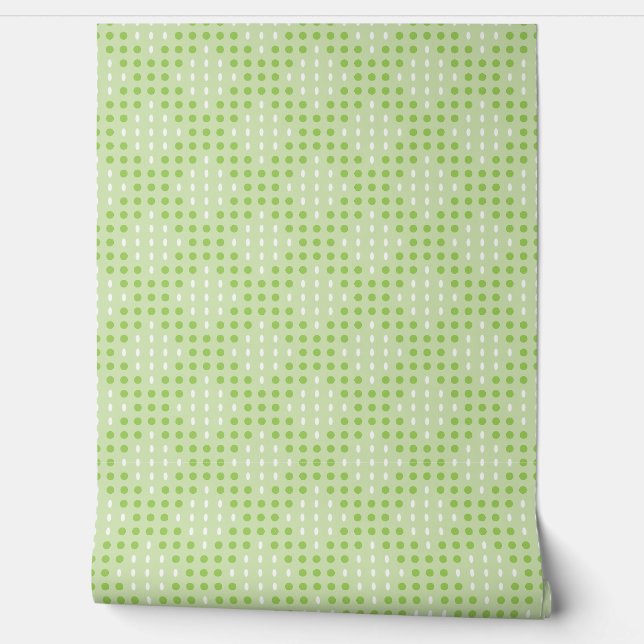 Flat Green Dots and Ovals Pattern Wallpaper (Unrolling)